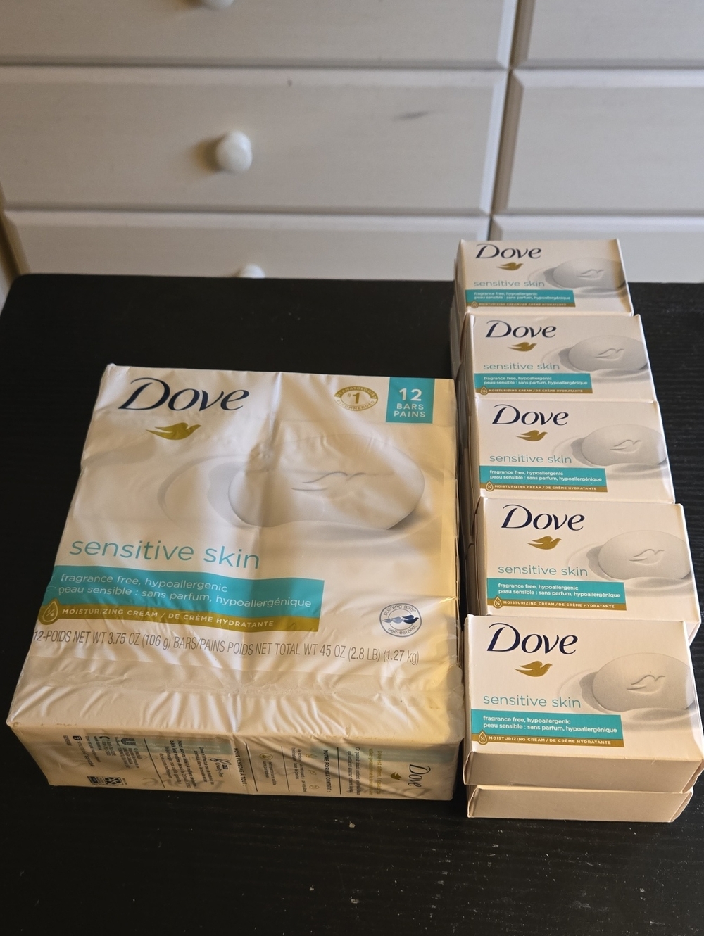 Dove Sensitive Skin Bar Soap - White and Teal Packaging